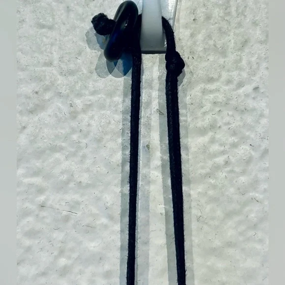 Vintage Black and White Howlite-style Rectangular Ceramic Beaded Necklace - Picture 3 of 3